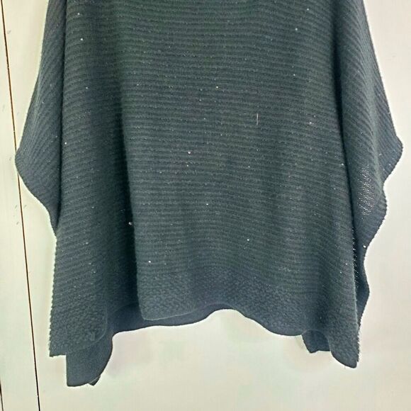 Apt 9 Poncho Womens One Size Cowl Neck Sequin Knit Elevated Casual Black - Picture 3 of 7